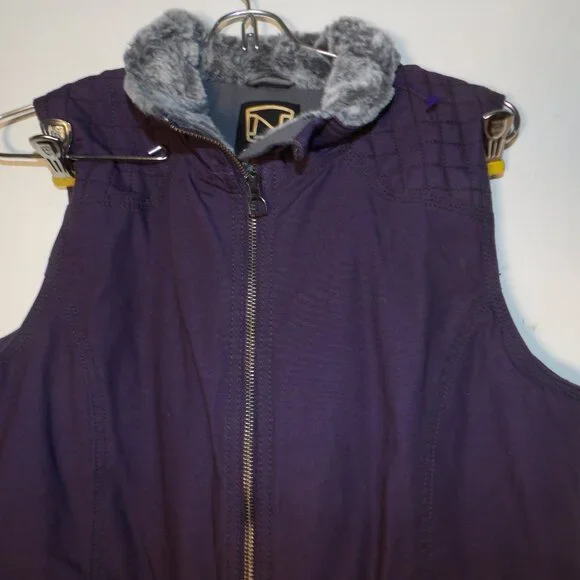 Noble Outfitters Quilted Cotton & Faux Fur Vest Big Girl's Sz L - Picture 2 of 5